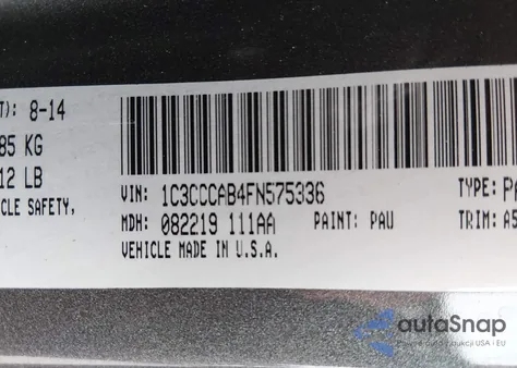 2015 Chrysler 200 Limited from USA, damaged, VIN 1C3CCCAB4FN575336